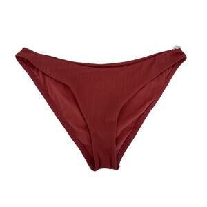 NWT Vitamin A Dusty Pink High Cut Mid Waist Cheeky Bikini Bottoms Large